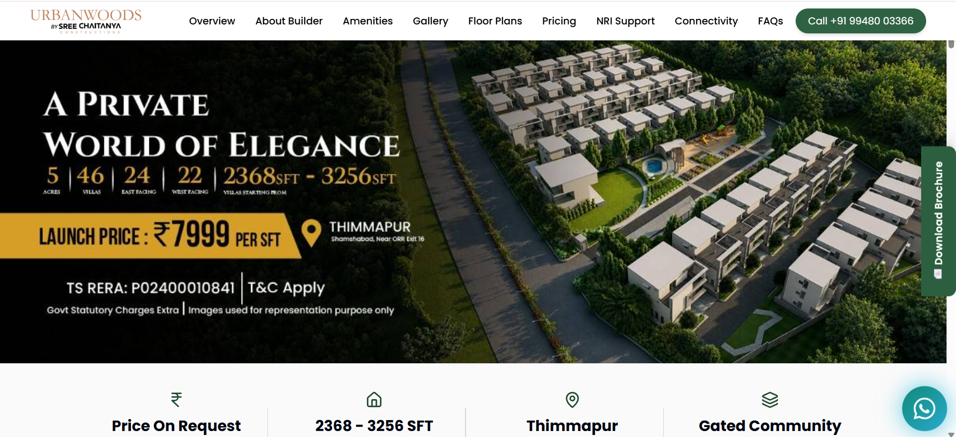 Urban Woods Villas Website